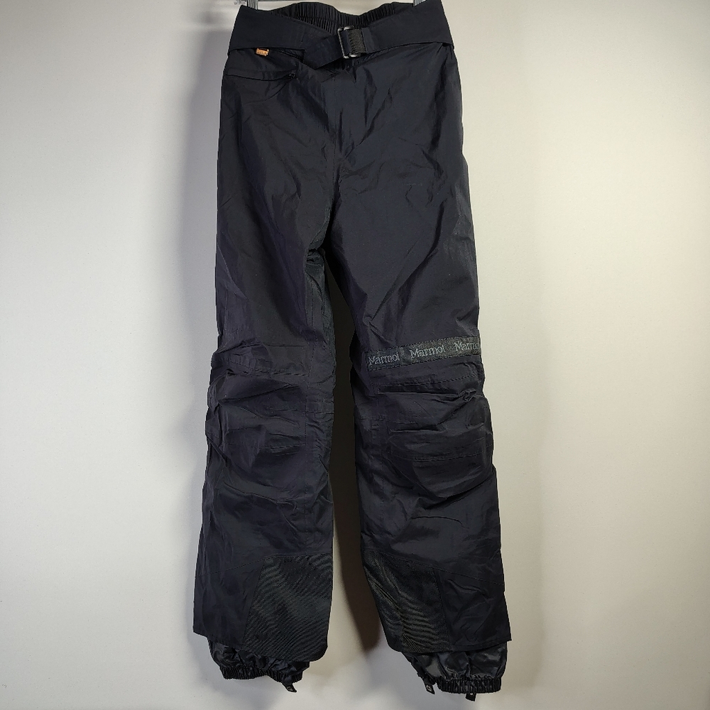 VINTAGE Marmot Goretex Pants Womens Black Waterproof Full Zip Waist Over Mesh‎